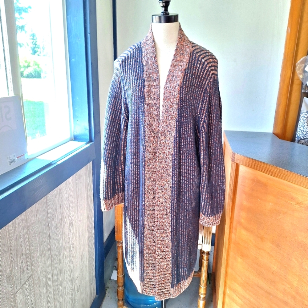 CJ Banks Knitted Textured Cardigan Size 3X RN#63823